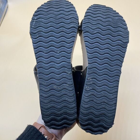 AGAPE Women's Black Pine Slide Sandals Size 10‎ Slide On Platform - Picture 5 of 8